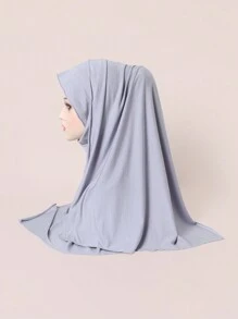 1pc Solid Color Modal Long Scarf Women Hijab, Classic All-Match Versatile Plain Headscarf - Multicolor - View 16