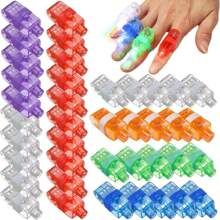 25/50 piezas Luces para dedos LED, linternas de dedos con 7 colores, juguetes de anillo de dedo con batería, mini lámparas para dedos, suministros para fiesta brillan en la oscuridad para rave conciertos (al azar) - Multicolor - Ver 2