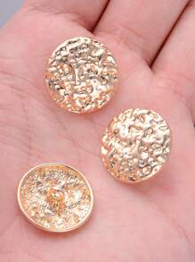 Set de 6/12 botones metálicos redondos con textura de piedra convexa, botones decorativos versátiles para abrigos, suéteres, chaquetas informales, zapatos, sombreros, manualidades DIY