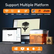 WAINLUX K10 Laser Engraving Machine,3000mW Laser Engraver,WiFi Connection,DIY Tools For Wood, Leather, Laser Class 1 - White - View 4