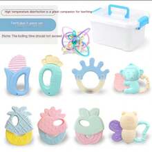 Teething Gel Combination Teether For Infants - Safe To Boil And Chew, Baby Soothing Toy Teething Toys - Multicolor - View 10
