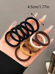 20-80pcs Women's Candy-Colored Hair Ties In Can, Including Black, White, Pink, Purple, Red & Yellow Solid Colors, Fashionable Minimalist Style Hair Accessories, Suitable For Daily Wear, Commute, Party, Face Washing, Bathing, Makeup, Clothing Matching And Styling.,School Ponytail Holders Hair Elastics Hair Rubber Bands Scrunchies Hair Rope Elastic Hair Tie Head Accessories Gym Sport Running Outfit - Multicolor - View 2