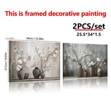 1pc Vibrant Magnolia Canvas Wall Art - Wooden Framed Contemporary Floral Print - Wall Art, Perfect Accent For Bedrooms, Living Rooms, Kitchens And More - Seasonal Fall Decorations,Poster Gifts Birthday Graduation