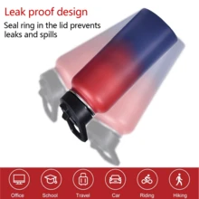 1入藍色和紅色漸層不銹鋼水瓶，帶吸管防漏，攜帶方便保溫瓶，防滑耐用大容量瓶，真空雙層保溫野營旅行瓶 - 彩色 - 查看 4