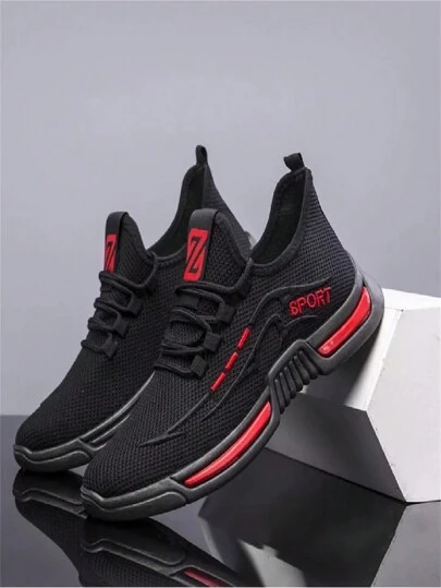 Zapatillas con Cordones para Hombre, Tenis Cómodos Transpirables Para Correr Para Hombre Zapatillas de deporte para hombre con hoja de tenis para caminar, apatillas de Malla Casuales para Hombre,Zapatillas con Cordones de Punto,Zapatos deportivos para hombres cómodos y transpirables Zapatos de carrera de malla nueva Zapatos casuales de lona Zapatos coreanos versátiles y de moda para hombresZapatillas Deportivas Modernas, Zapatillas Informales, Zapatillas para Correr o para Caminar. Malla Ligera Antideslizante con Cordones y Amortiguación Zapatillas Deportivas Transpirables.