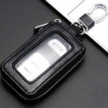 1pc Universal Car Key Protector Case, Smart Car Key Holder Storage Pouch, Suitable For Remote Control Key, Car Key Chain, Car Key Fob, Coin Purse, Metal Hook Keyring Wallet Zipper Bag, Keeps Your Car Keys ! Travel Accessory, Outdoor Gear - Black - View 10