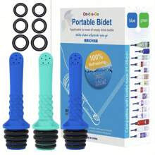 3pcs/Set Mini Personal Hygiene Bidet Sprayer, Handheld Portable Bottle Attachment Cleaner, 2 Colors Blue & Green, Gentle, Easy To Use And Hygienic Personal Care Solution, Suitable For Toilet Or Travel, Fits All Bottles, Compact Design, Easy To Carry