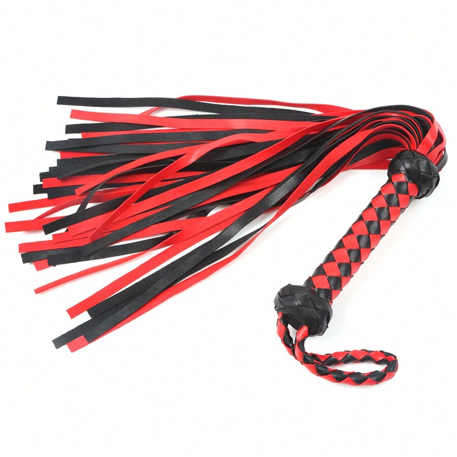 Leather Whip Flogger Handle Spanking Paddle Knout Flirt Fetish BDSM