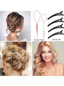 Set de 10 peines para peinado que incluye peine para cardado, peine triple para cardado, peine con cola para peinar los bordes, cepillo de bordes, herramienta de trenzado con lazo y clips para el cabello para las mujeres, niñas y estilistas de cabello para trenzar y peinar hacia atrás,herramientas para el cabello - Multicolor - Ver 7