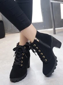 Womens Chunky Heel Ankle Boots,Botas de vestir de tacón alto de moda,Las mujeres de tacón alto botas individuales otoño cremallera lateral hebilla, elegantes botas de moda De Mujeres De Moda Zapatos De Tacón Con Cordón Botines,Zapatos individuales de boca profunda para mujer, tacón medio grueso, zapatos blanco con punta puntiaguda, estilo minimalista, primavera y otoño, zapatos de trabajo profesionales,"Womens Chunky Heel Ankle Boots,Botas de grueso tacón motocicleta,Botas de vestir de tacón alto de moda,elegantes botas de moda ,Comfort Lace Up Side Zip Combat Boots,Womens Chunky Heel Ankle Boots,Botas de vestir de tacón alto de moda,de mujeres casual tejido grueso Bottom Botas de moda con elástico Calcetines,Zapatos de tacón de aguja OL trabajar Zapatos,Botines De Mujer Con Tacón Boots Moda - Negro - Ver 4