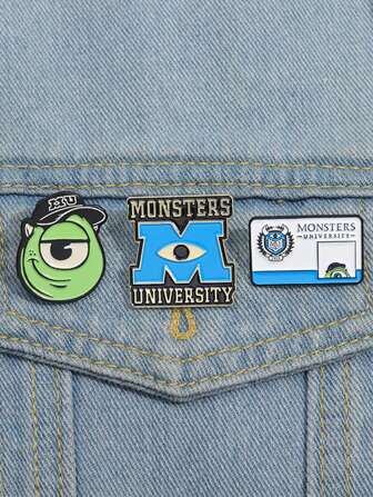 3 piezas de broches de moda personalizados exquisitos de caricaturas de Monster University, el mejor regalo para amigos