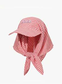 1pc Unisex Quick-Drying Plaid Cap With Letter Embroidery Patch, Sun Hat With Neck Protection, Suitable For Outdoor Activities Like Climbing, Cycling, Casual Wear, Beach Vacation, Everyday Use. - Multicolor - View 10
