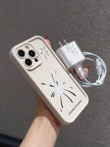 Funda de teléfono con diseño de jabón de carbón de bambú + protector de cargador con protector anticurvaturas compatible con iPhone - Multicolor - Ver 1