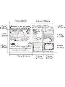 8入組復古風格木製印章套裝，藝術手寫設計，英文遠足記錄系列，適用於日記，剪貼簿，卡片和多功能裝飾 - 理想生活 - 查看 2