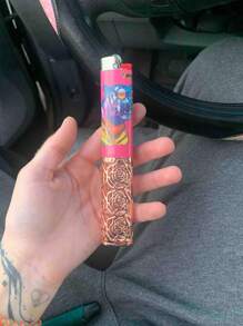 1 pieza Encendedor BIC J6 con diseño de rosa hueca, funda de encendedor de metal (solo para BIC J6), cubierta de encendedor, accesorio de encendedor