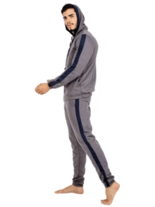 Men Hoodie & Sweatshirt Co-Ords - 深灰色 - 查看 2