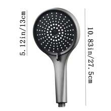 1 Bộ vòi sen tắm áp lực cao 5 tốc độ cỡ lớn, vòi sen kết hợp vòi xịt cầm tay, vòi sen tiết kiệm nước áp lực cao với 5 chế độ phun, phụ kiện phòng tắm, dụng cụ phòng tắm - Xám - Xem 8