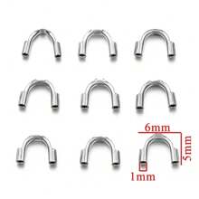 50 Pcs 304 Stainless Steel U-Button Wire Guard For Jewelry Making Accessories Wire Protection Ring Clip Connector DIY Jewelry Accessory Wire Guard