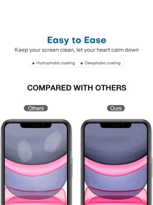 4 件装高清钢化玻璃屏幕保护膜，适用于 、强化钢化玻璃保护、设备友好、超耐用、超坚韧玻璃、增强清晰度防眩光膜、电镀高清防爆防指纹防油、高铝玻璃无边超薄保护膜、光滑保护膜 - 防碎硬包装