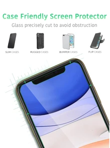4 件装高清钢化玻璃屏幕保护膜，适用于 、强化钢化玻璃保护、设备友好、超耐用、超坚韧玻璃、增强清晰度防眩光膜、电镀高清防爆防指纹防油、高铝玻璃无边超薄保护膜、光滑保护膜 - 防碎硬包装