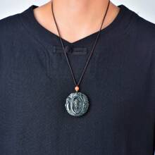 A Natural Pendant Of Cedar Jewelry, Hand-Carved Cedar Necklace, Safe Guard Necklace, Gem Jewelry, Gifts For Family, Holiday Commemorative Gifts.