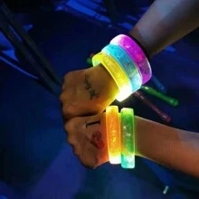 1pc/Pack Plastic Bracelet LED Glow Wristband For Concert Party Support, With Light Effects - Widened Luminous Bracelet - View 4
