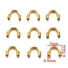 50 Pcs 304 Stainless Steel U-Button Wire Guard For Jewelry Making Accessories Wire Protection Ring Clip Connector DIY Jewelry Accessory Wire Guard