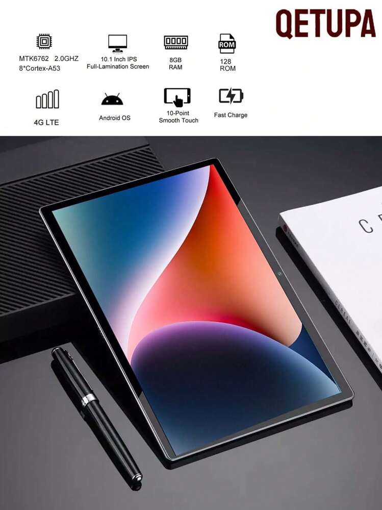 Tablet Android Qetupa 13 10,1 pollici, 8GB di RAM, 128GB di ROM