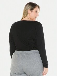 Plus Size Blouses - Black - View 3
