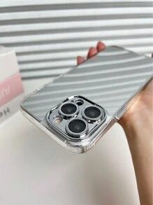 One Luxury Electroplated Mirror Phone Case With Precise Holes And High-Definition Lens, Glitter Tempered Glass