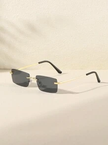 1/2/3 PCS Women's Metal Rimless Small Rectangle Fashion Eyewear For Nissan Outing And Wearing For Summer Beach Vacation,Outdoor,Travel Shades Fashion Glasses Casual Style Rectangle Frame For Going Out Outfit,Back To School