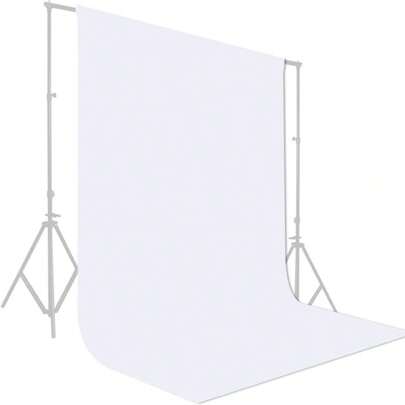 VOJCBKRE White Backdrop For Photography, Pure Polyester Wide White Photo Booth Backdrop Collapsible Screen White For Photoshoot, Party And Video White Backdrop Background For Photography Photo Booth Backdrop For Photoshoot Background Screen Video Recording Parties Curtain (Excluding Brackets And Clips)