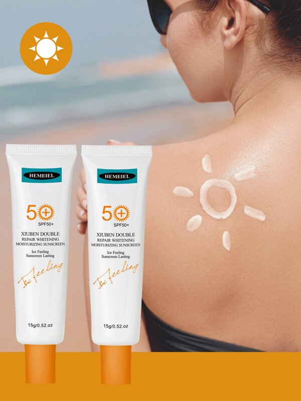 HEMEIEL 1/2 peças Loção Protetora Solar Refrescante (15g) Loção Protetora Solar Isolante UV, À prova d'água e à prova de suor para Verão e Essenciais de Viagem; Protetor Solar Facial