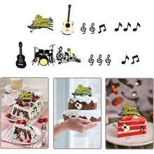 Party Anny Long 8pcs Musical Note Cake Topper Decoration Set For Baking, Music Birthday Party Decoration, Guitar Picks & Cards Cake Decorating Cake Topper Cake Decorations Cake Decor Cake Decorating Tools - Multicolor - View 12