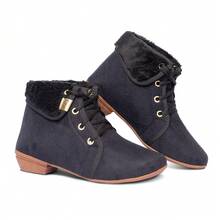 Kit 2 Pairs Women's Casual Ankle Boots Short Shaft Basic Suede Leather - ĐEN/CARAMEL - Xem 3