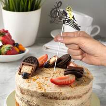 Party Anny Long 8pcs Musical Note Cake Topper Decoration Set For Baking, Music Birthday Party Decoration, Guitar Picks & Cards Cake Decorating Cake Topper Cake Decorations Cake Decor Cake Decorating Tools - Multicolor - View 6