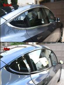 1片光澤黑色汽車貼膜，適用於汽車和摩托車裝飾，車輛飾品 - 黑色 - 查看 3
