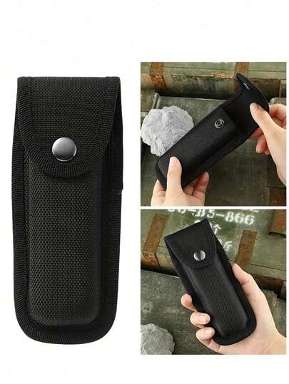 1 pieza Bolsa de almacenamiento plegable para cuchillo, funda de nailon para pinzas de corte con trabilla para cinturón, bolsa de nailon multiusos para cuchillo y pinza, estuche plegable para herramienta múltiple, almacenamiento en el bolsillo, soporte para linterna, paquete de cintura portátil, equipo táctico para uso al aire libre, accesorios para camping y senderismo