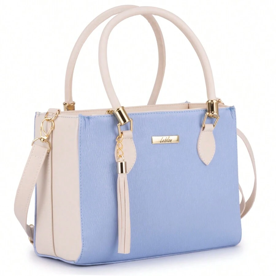 Bolsa feminina média transversal - Azul - Visão 1