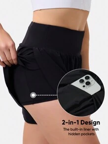 HOTSUIT HOTSUIT Damen Tennisshorts, Laufshorts 3 Zoll, schnelltrocknend und leicht mit Gesäß-Reißverschlusstasche, Sommer Shorts