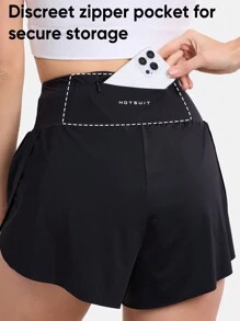 HOTSUIT HOTSUIT Damen Tennisshorts, Laufshorts 3 Zoll, schnelltrocknend und leicht mit Gesäß-Reißverschlusstasche, Sommer Shorts
