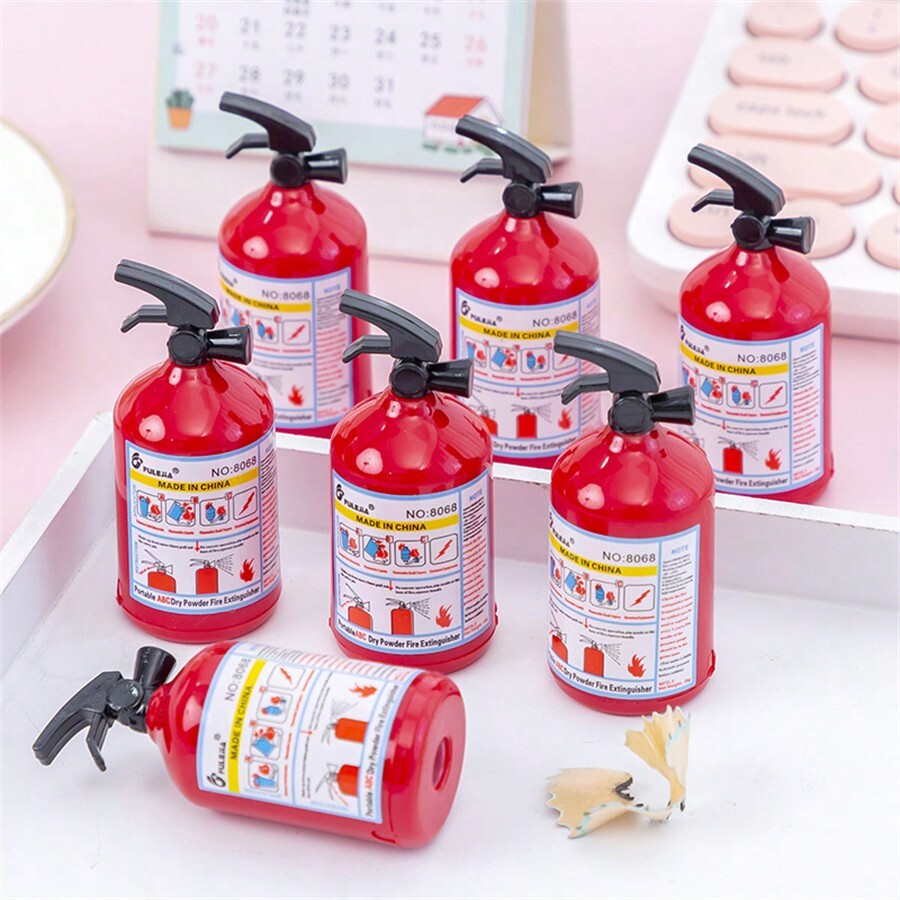 2pcs Of Pencil Sharpeners In The Shape Of Fire Extinguishers, A Special