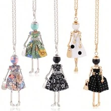 1 bucată coliere de modă pentru femei pandantiv lung flori pânză bijuterii accesorii prieten drăguț aniversare cadouri de nuntă cu ridicata îndrăgostiți, mame, mame, ziua mamei, cadou