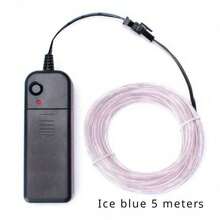 1 dây EL có nhiều màu sắc, dây đèn neon 3/16ft, có bộ pin giảm tiếng ồn (không bao gồm pin), để trang trí Halloween, trang phục tự làm cho bữa tiệc - Nhiều màu - Xem 3