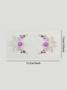 Tiebeauty 1PC Fishtail Flower Face Gem Sticker Acrylic Eye Liner Gem Sticker Diamond Decoration For Party & Festival