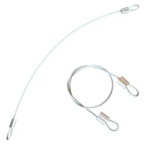 Lacres de Segurança 35cm em Cabo de Aço Revestido - Bolsa Mala Capacete Bike Estrobo - Prata - 1 Unidade - Visão 3