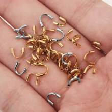 50 Pcs 304 Stainless Steel U-Button Wire Guard For Jewelry Making Accessories Wire Protection Ring Clip Connector DIY Jewelry Accessory Wire Guard