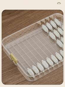 1pc  Dumpling Box For Household Use As Kitchen Fridge Organizer, Special Box For Quick Freezing, Sealing And Fresh-Keeping Of Wontons, Dumplings And Spring Rolls - White - View 10