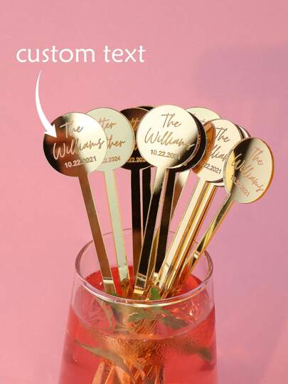 Personalised Round Drink Stirrers Acrylic Stir Sticks Wedding Decorations Custom Cocktail Swizzle Sticks Bar Drinks Mixing Bachelorette Party Cocktail Stirrer Swizzle Decorations 1pc Anti-Mold, Reusable Exquisite, Stylish, Fashionable, Vintage, Contracted Custom, Personalized, Unique Ideal Gifts Him Her Anniversaries Valentine's Day Mother's Day Birthdays For Father's Day, For Graduation, For Weddings, For Housewarming Kitchen, Dining Room, Home,Christmas,Xmas Decoration,High-Quality,Elegant Living