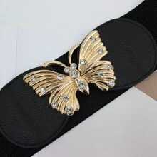 1 pezzo Cintura regolabile per vita grande per donna, fascia in vita elastica con decorazione di strass, elegante e versatile per estate, scuola, autunno, Ognissanti